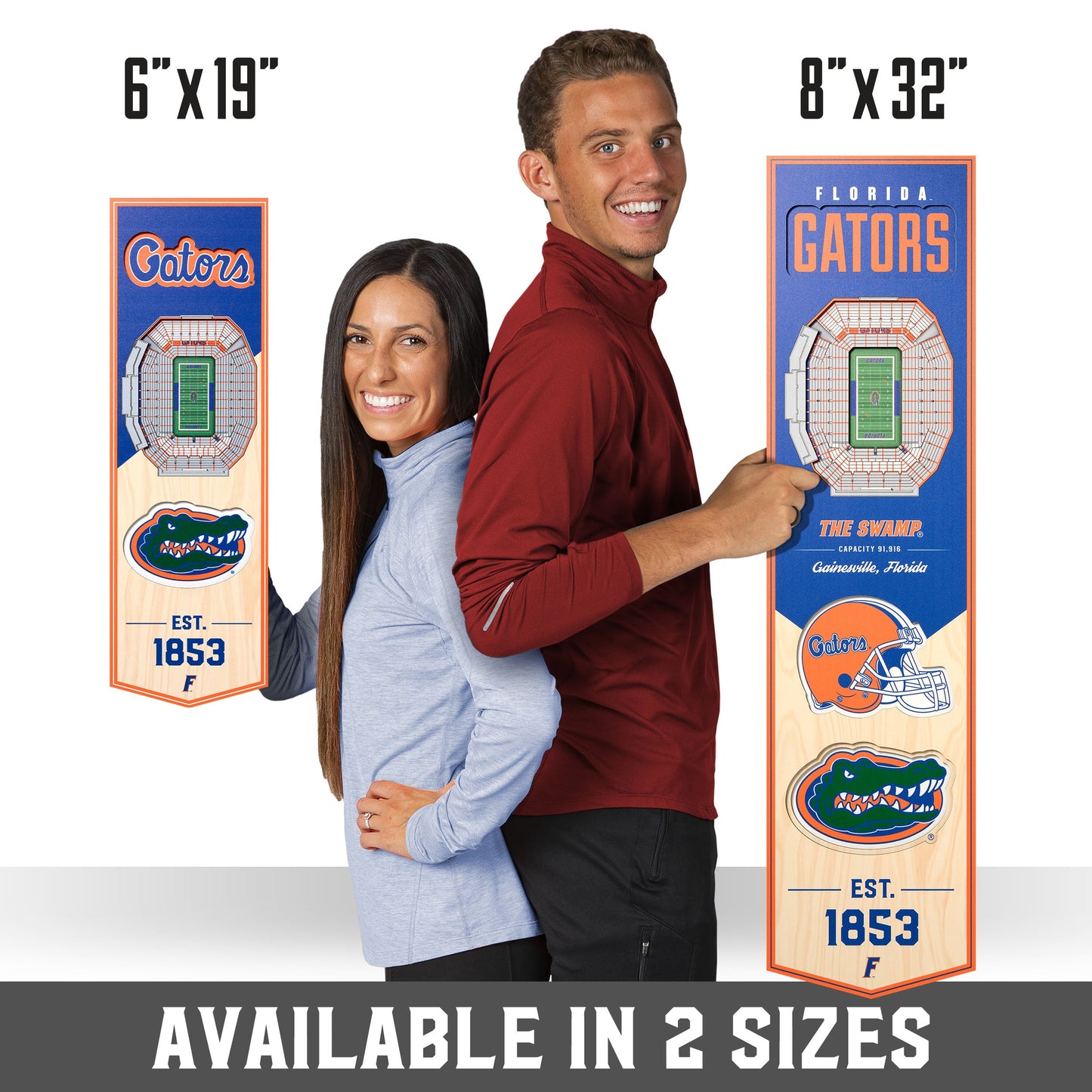 NCAA Florida Gators 3D Stadium Banner 8' X 32'