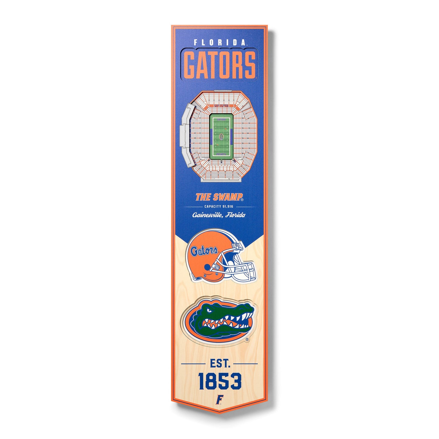 NCAA Florida Gators 3D Stadium Banner 8' X 32'