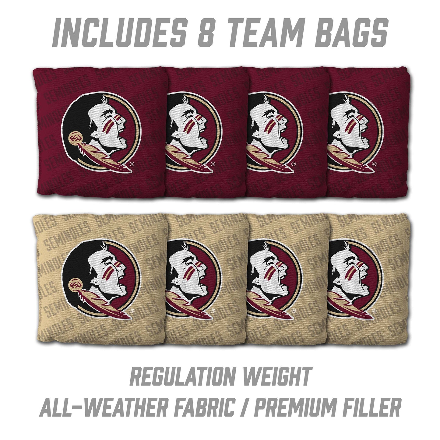 NCAA Florida State Seminoles 2' X 3' All-Wood Cornhole Set - Alt 3
