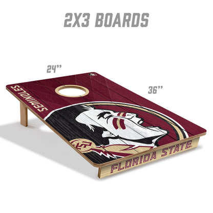 NCAA Florida State Seminoles 2' X 3' All-Wood Cornhole Set - Alt 4