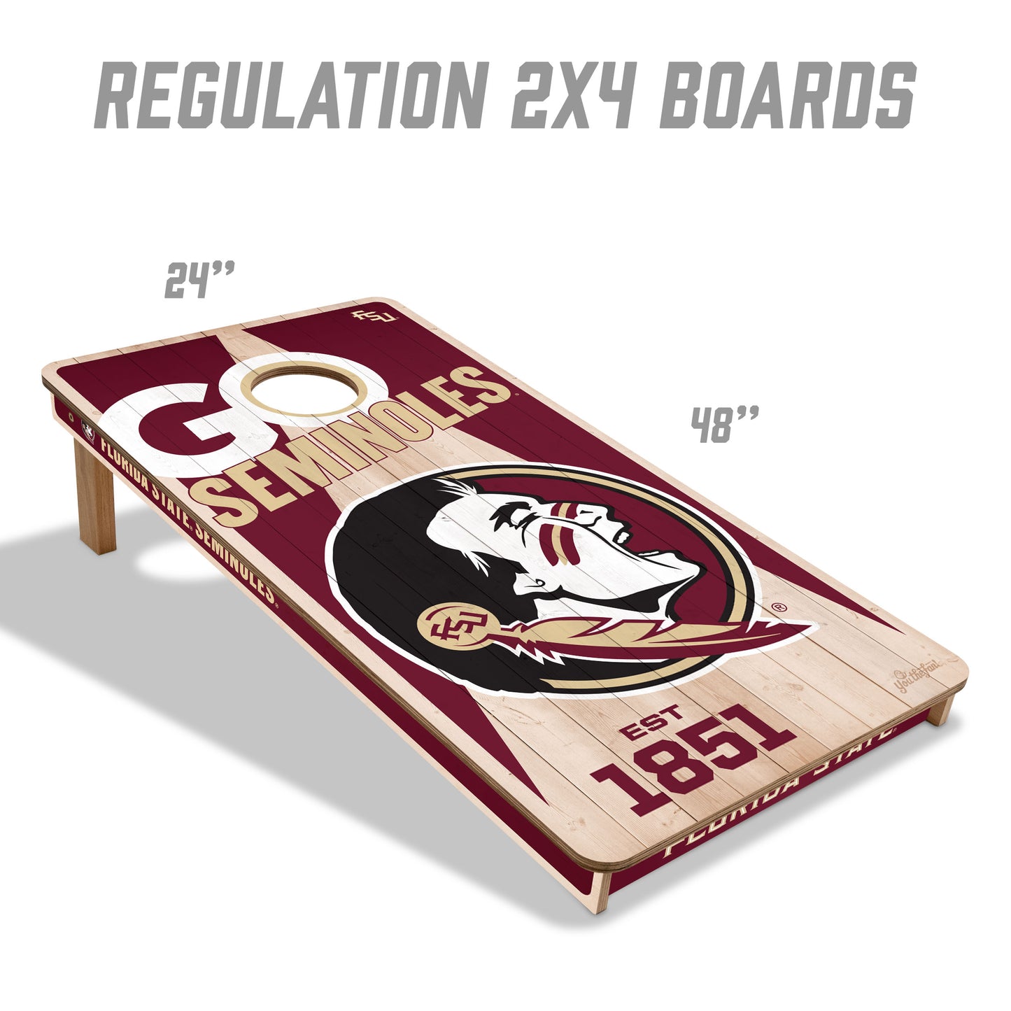 NCAA Florida State Seminoles 2' x 4' All-Wood Cornhole Set