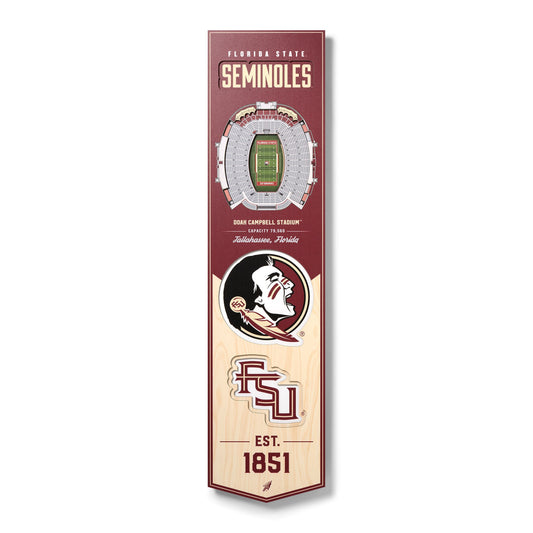 NCAA Florida State Seminoles 3D Stadium Banner 8' X 32'