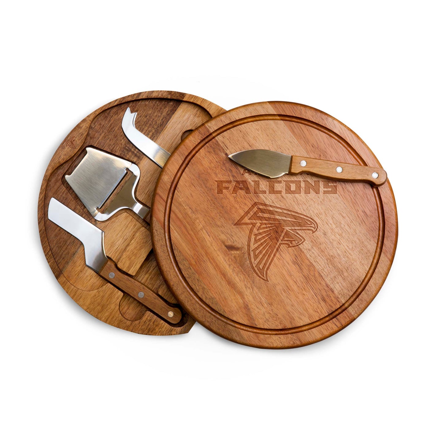 Atlanta Falcons - Acacia Circo Cheese Cutting Board & Tools Set
