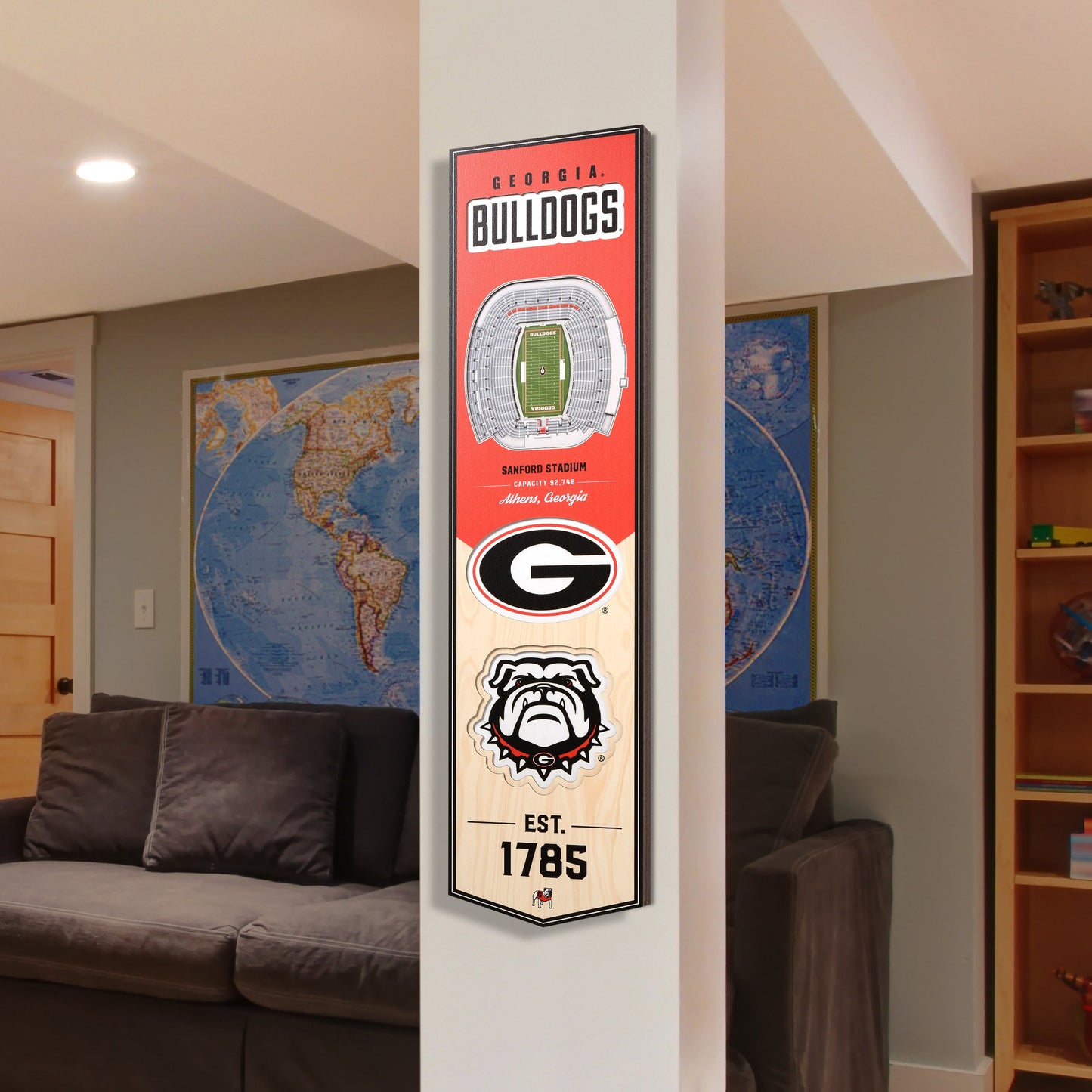 NCAA Georgia Bulldogs 3D Stadium Banner 8' X 32'