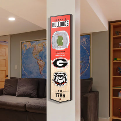 NCAA Georgia Bulldogs 3D Stadium Banner 8' X 32'