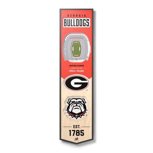 NCAA Georgia Bulldogs 3D Stadium Banner 8' X 32'