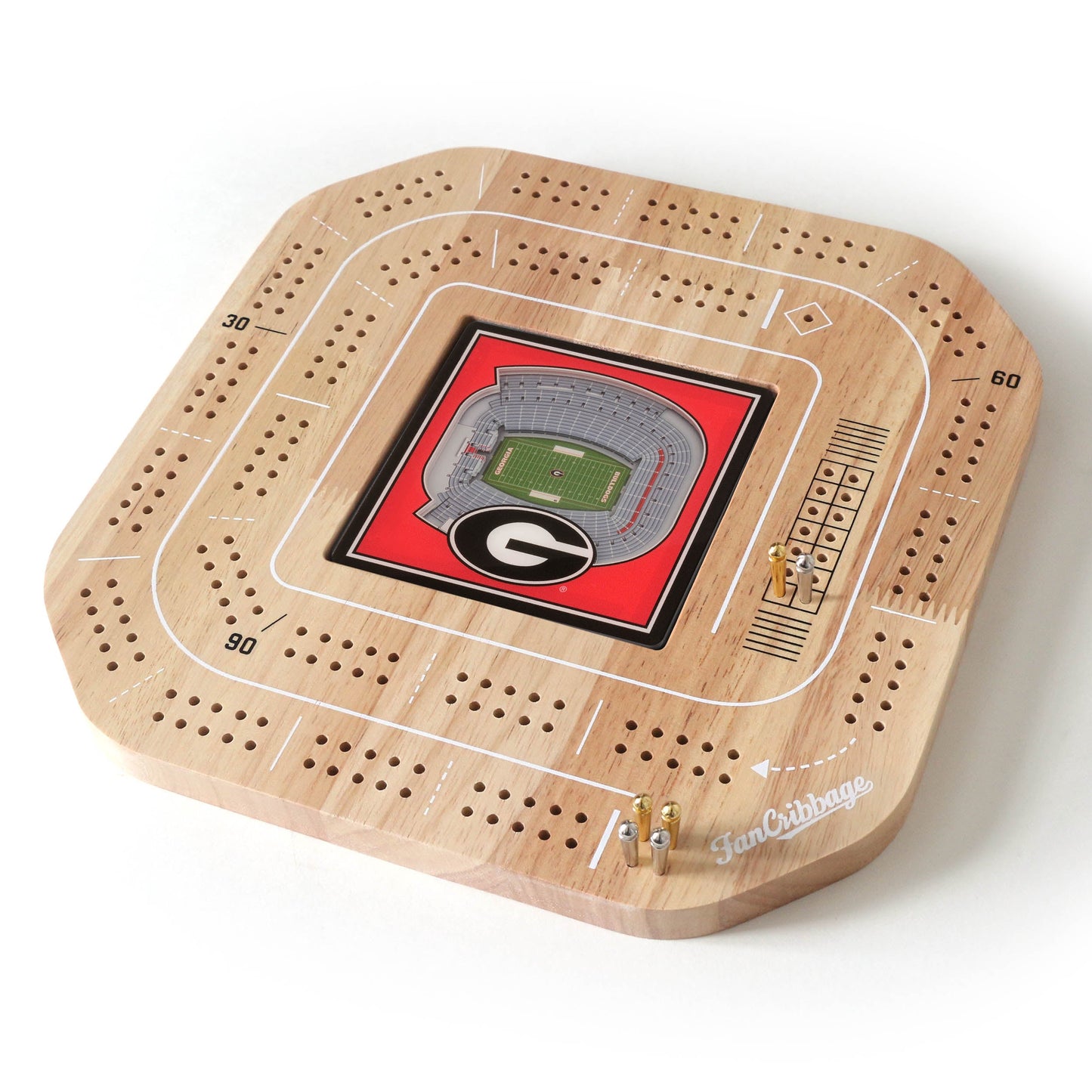 NCAA Georgia Bulldogs StadiumView Cribbage
