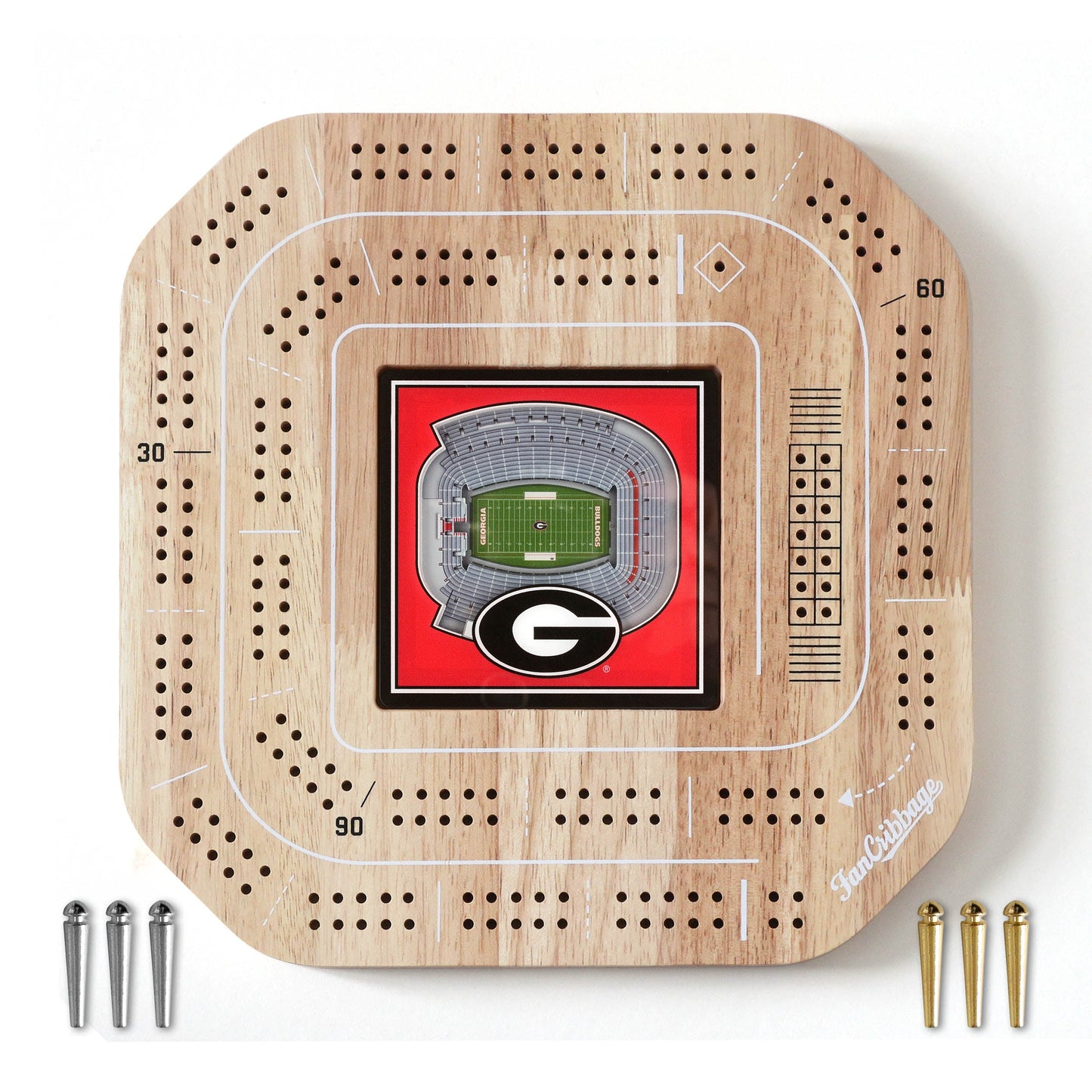 NCAA Georgia Bulldogs StadiumView Cribbage