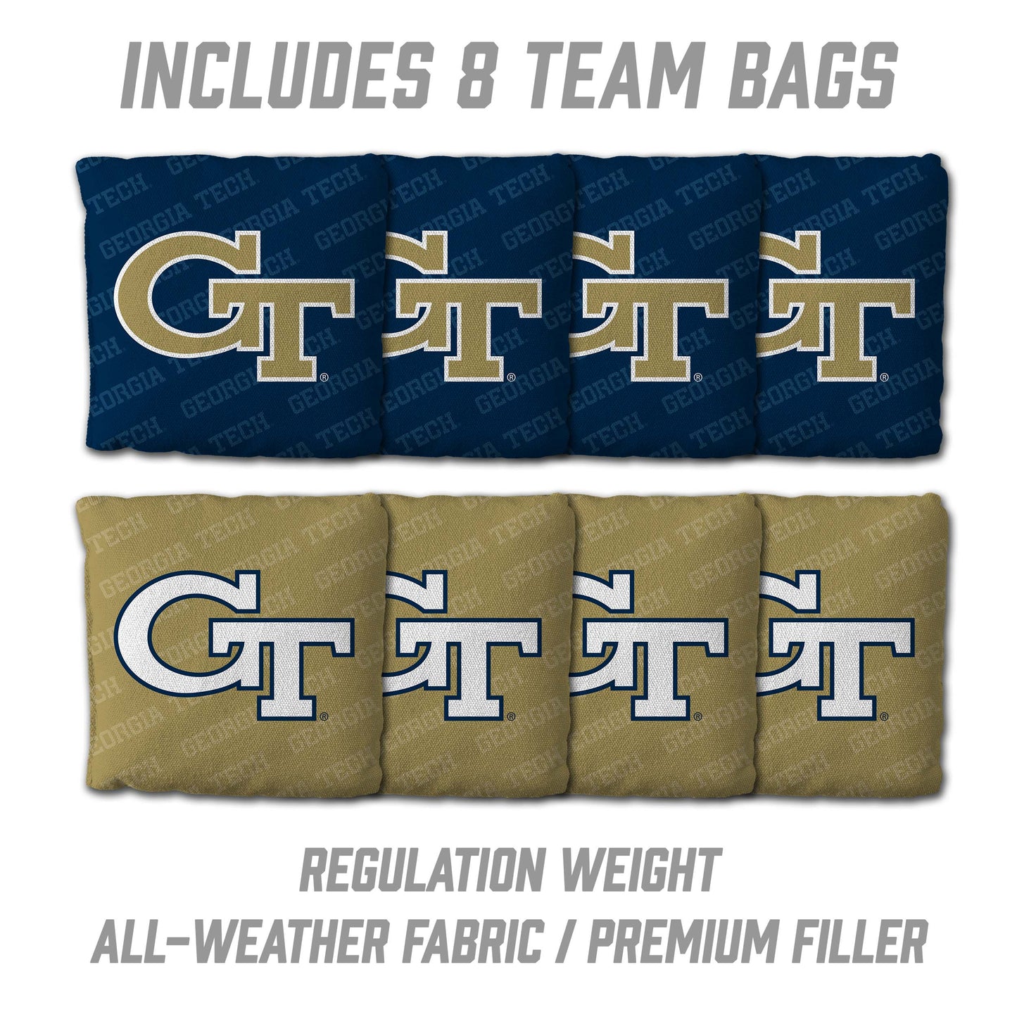 NCAA Georgia Tech Yellow Jackets 2' X 3' All-Wood Cornhole Set - Alt 3