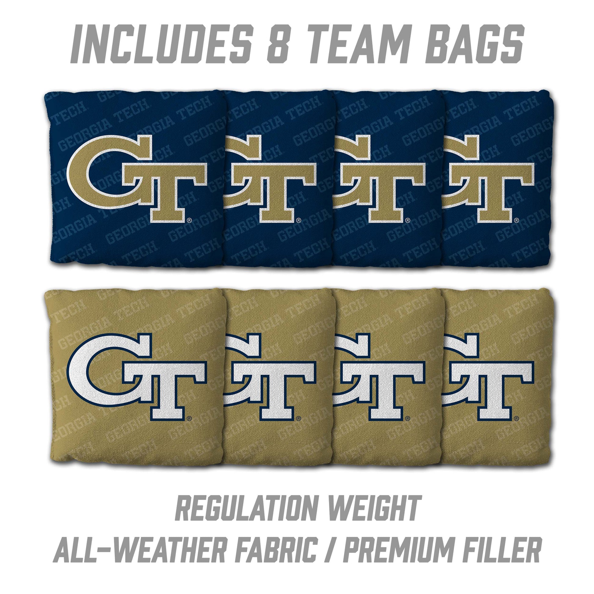 NCAA Georgia Tech Yellow Jackets 2' X 3' All-Wood Cornhole Set - Alt 3