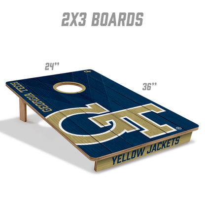NCAA Georgia Tech Yellow Jackets 2' X 3' All-Wood Cornhole Set - Alt 4