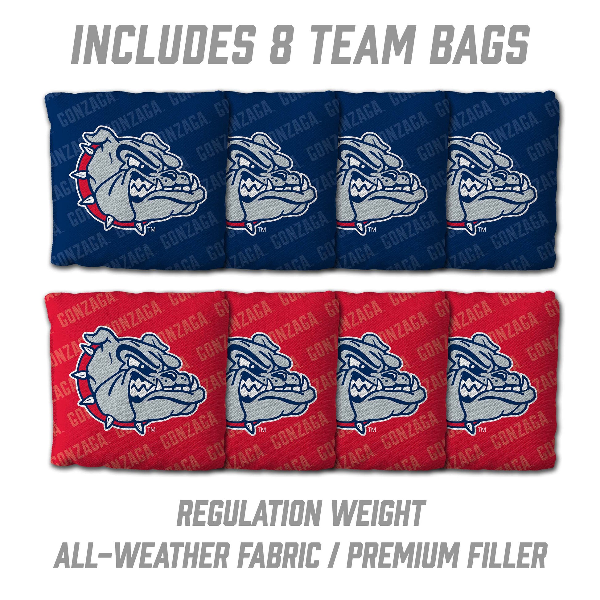 NCAA Gonzaga Bulldogs 2' X 3' All-Wood Cornhole Set - Alt 3