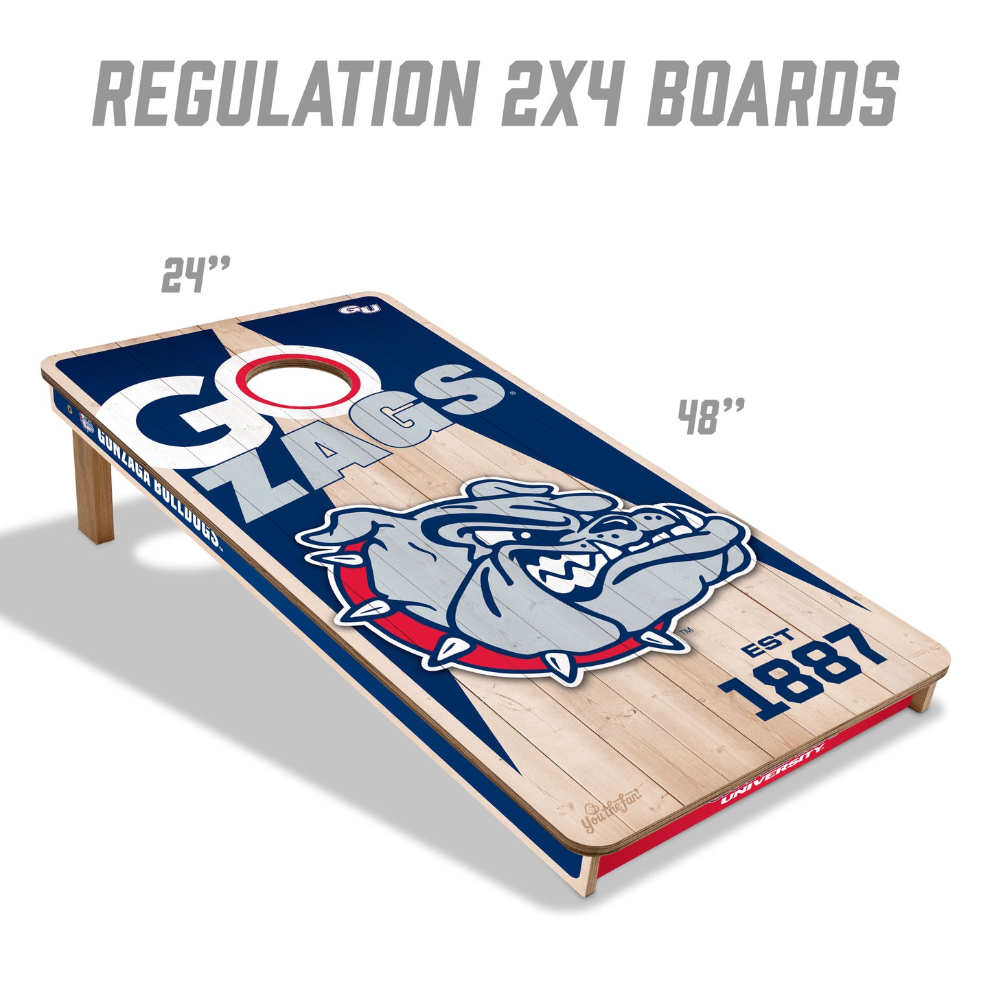 NCAA Gonzaga Bulldogs 2' x 4' Slogan Series Cornhole