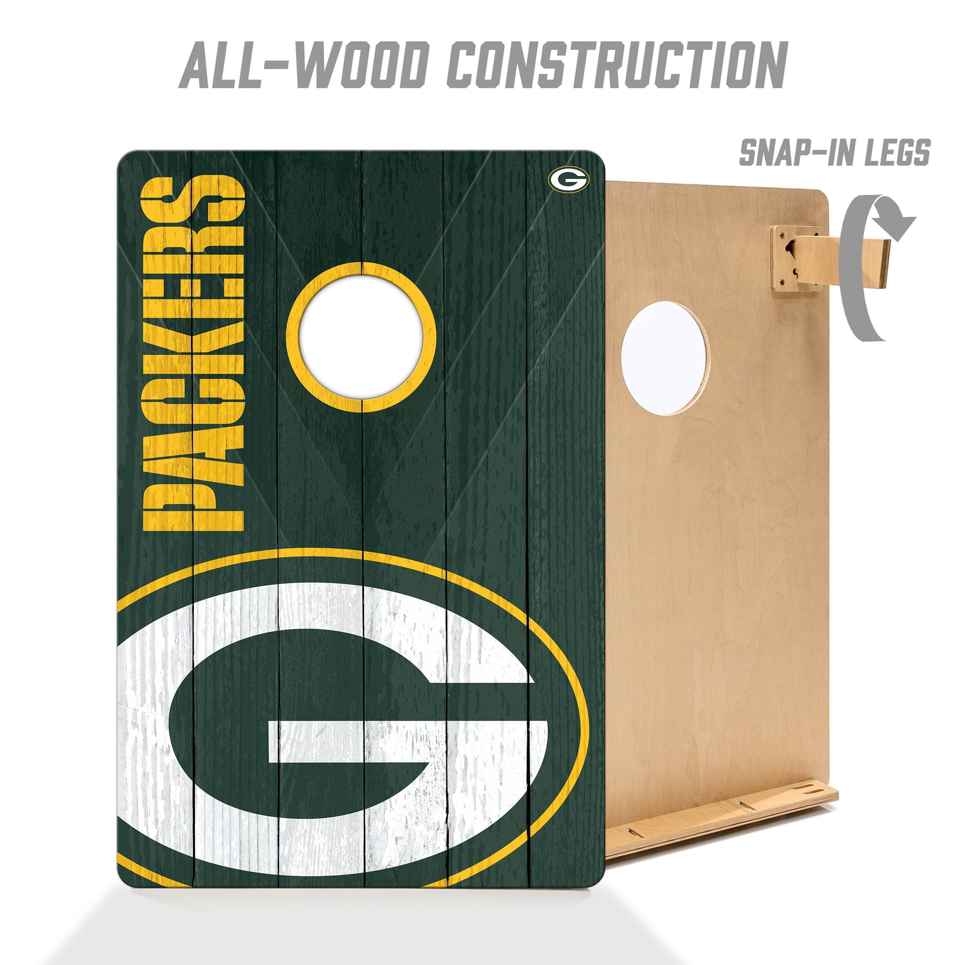 NFL Green Bay Packers 2' X 3' All-Wood Cornhole Set - Alt 2