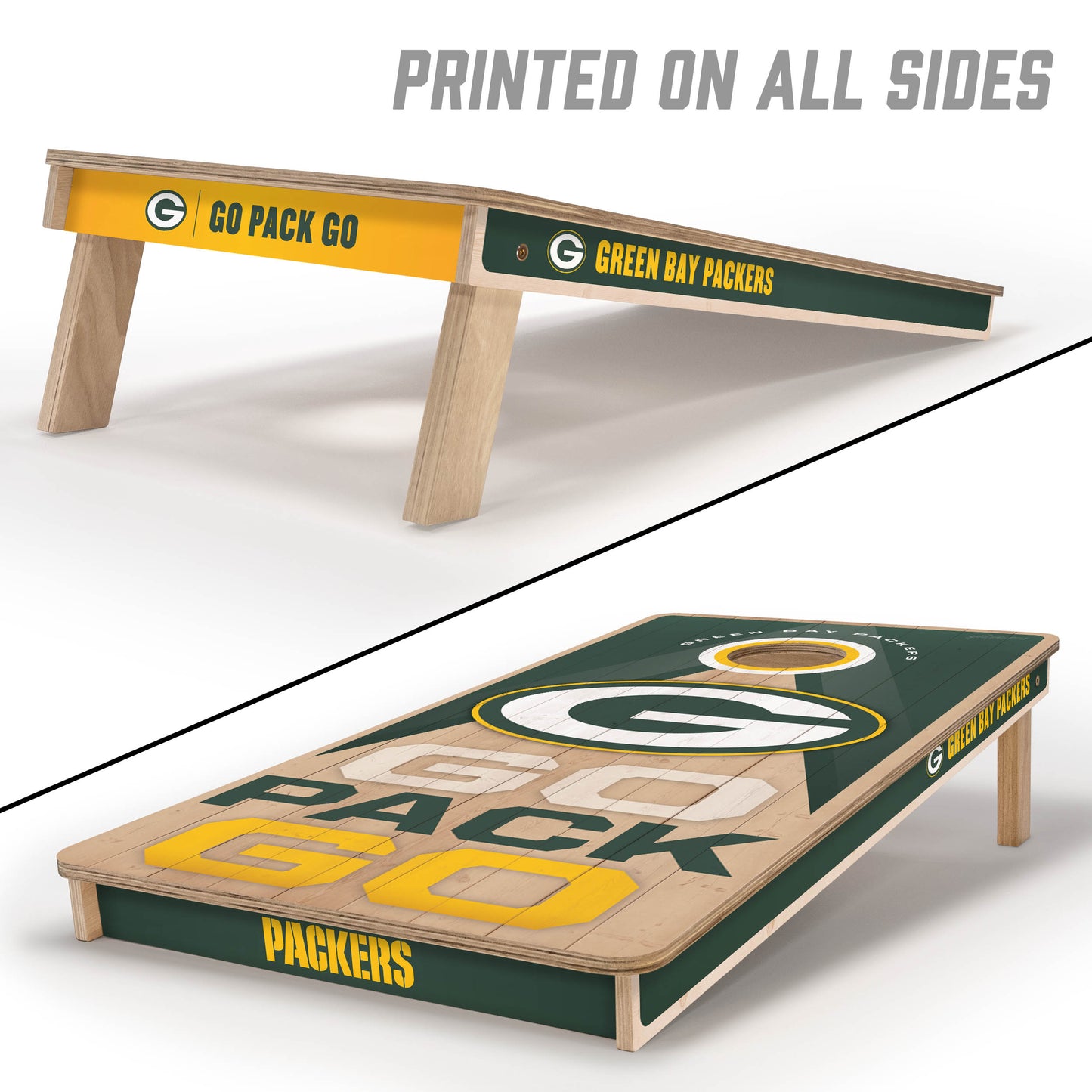 NFL Green Bay Packers 2' x 4' All-Wood Cornhole Set