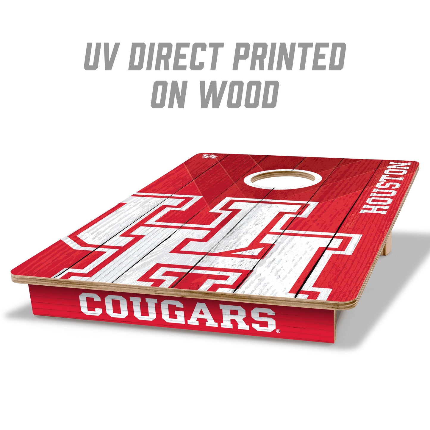 NCAA Houston Cougars 2' X 3' All-Wood Cornhole Set - Alt 1