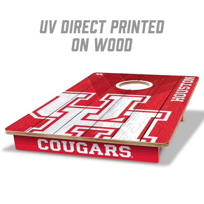 NCAA Houston Cougars 2' X 3' All-Wood Cornhole Set - Alt 1