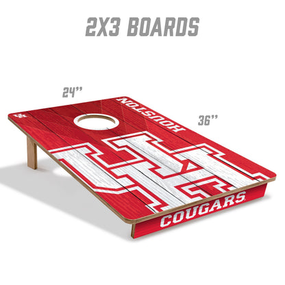 NCAA Houston Cougars 2' X 3' All-Wood Cornhole Set - Alt 4