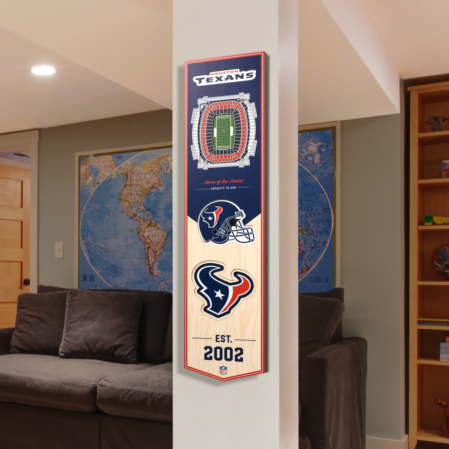 NFL Houston Texans 3D Stadium Banner 8' X 32'