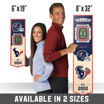 NFL Houston Texans 3D Stadium Banner 8' X 32'
