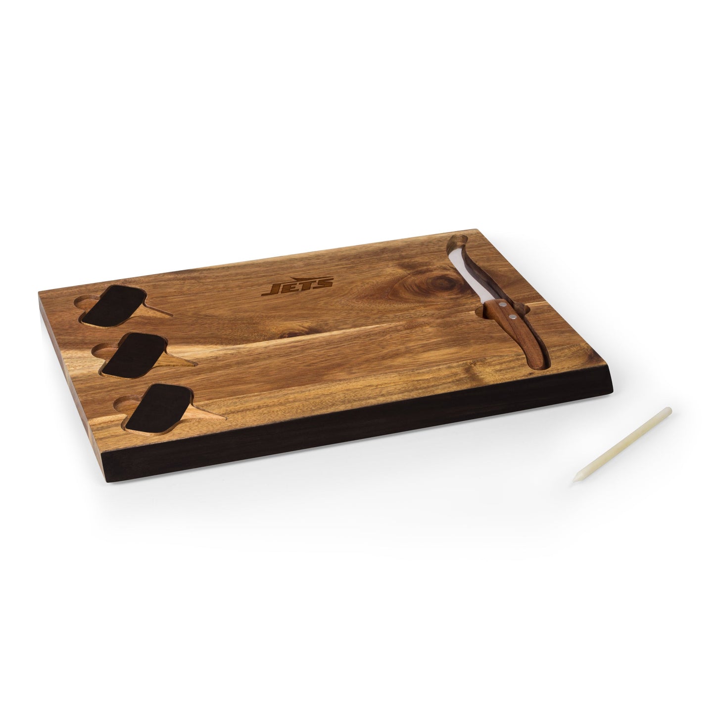 New York Jets - Delio Acacia Cheese Cutting Board & Tools Set