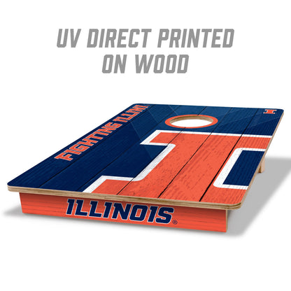 NCAA Illinois Fighting Illini 2' X 3' All-Wood Cornhole Set - Alt 1