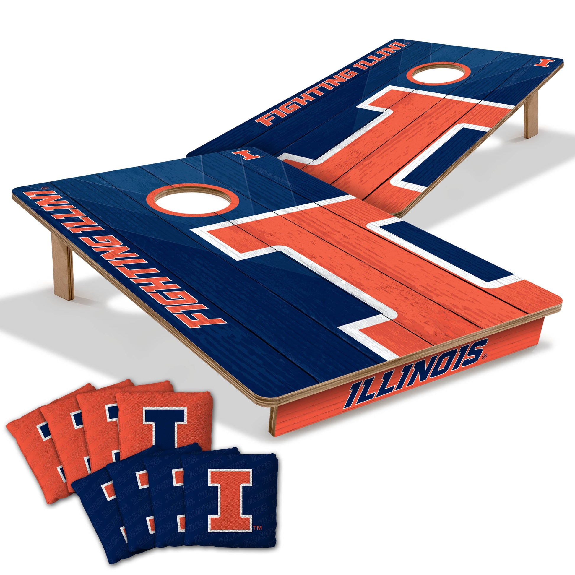 NCAA Illinois Fighting Illini 2' X 3' All-Wood Cornhole Set-main