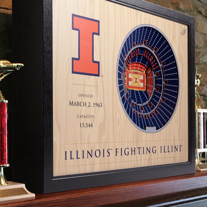 NCAA Illinois Fighting Illini 25-Layer StadiumView Wallart