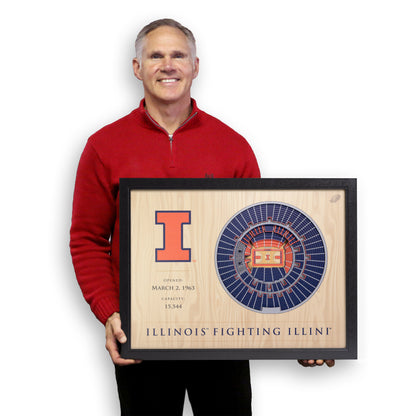 NCAA Illinois Fighting Illini 25-Layer StadiumView Wallart