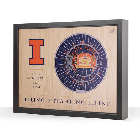 NCAA Illinois Fighting Illini 25-Layer StadiumView Wallart