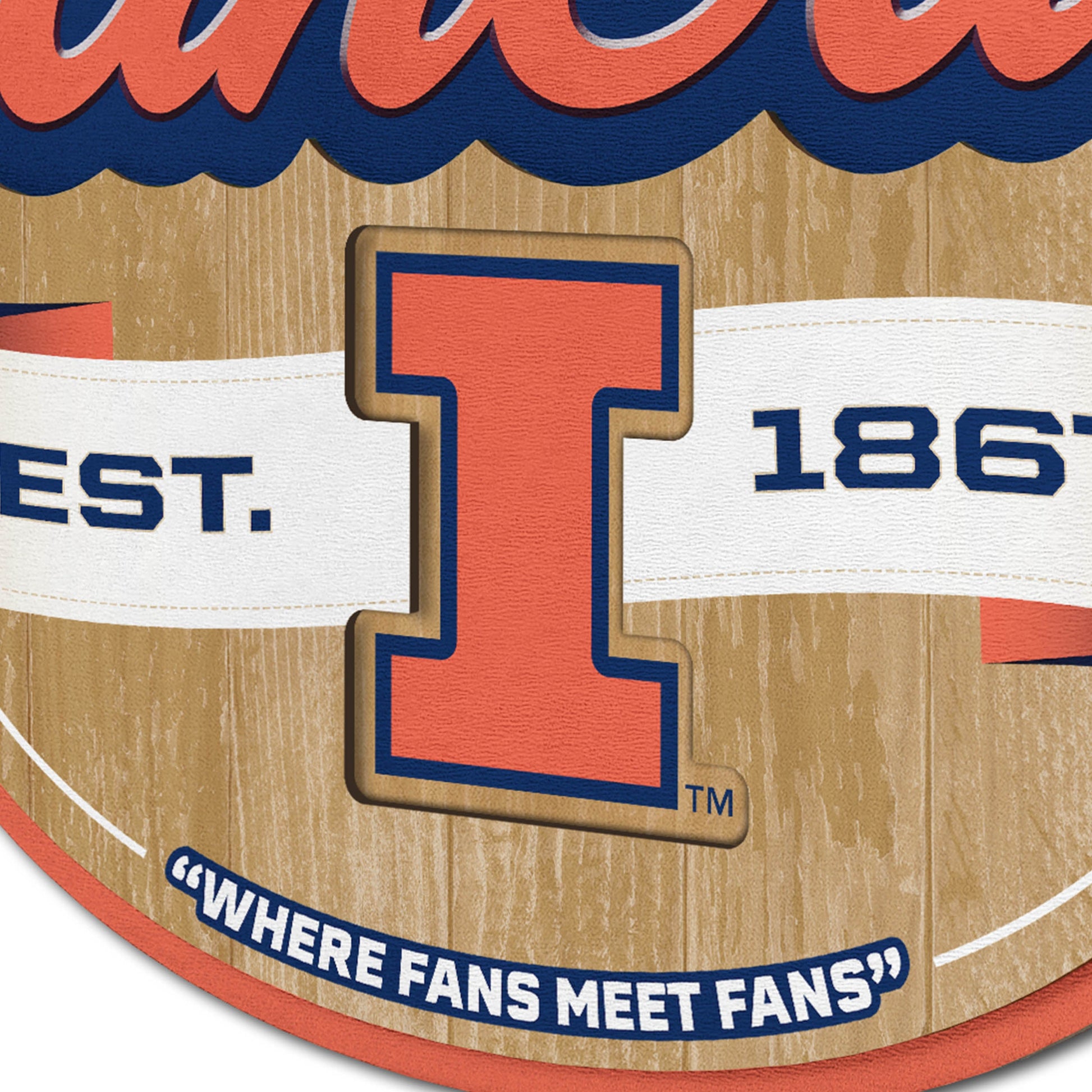 Illinois Fighting Illini Fan Cave Sign Alt 3