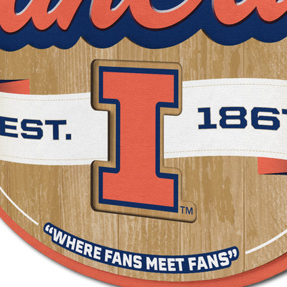 Illinois Fighting Illini Fan Cave Sign Alt 3