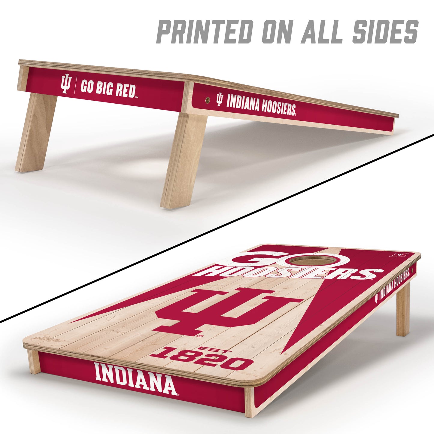 NCAA Indiana Hoosiers 2' x 4' All-Wood Cornhole Set