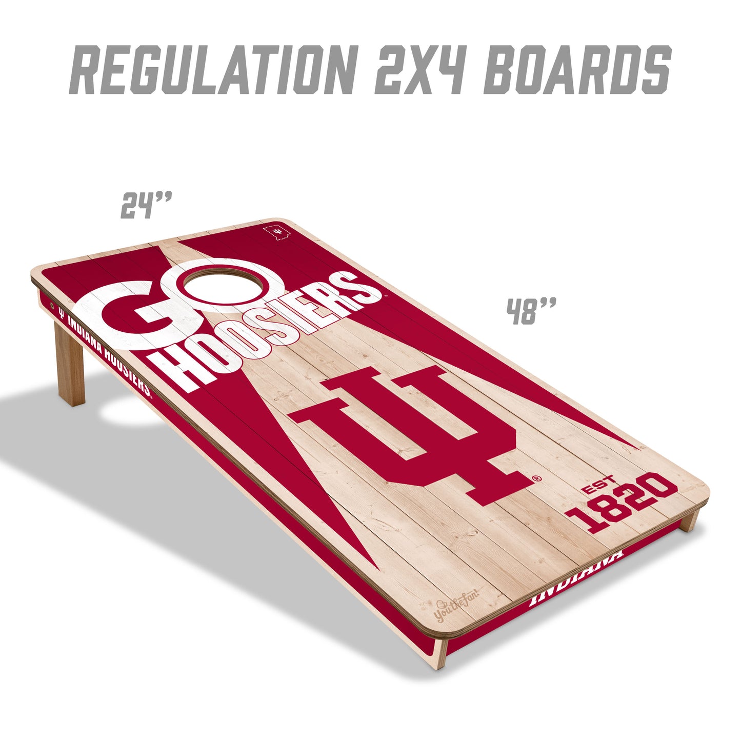 NCAA Indiana Hoosiers 2' x 4' All-Wood Cornhole Set