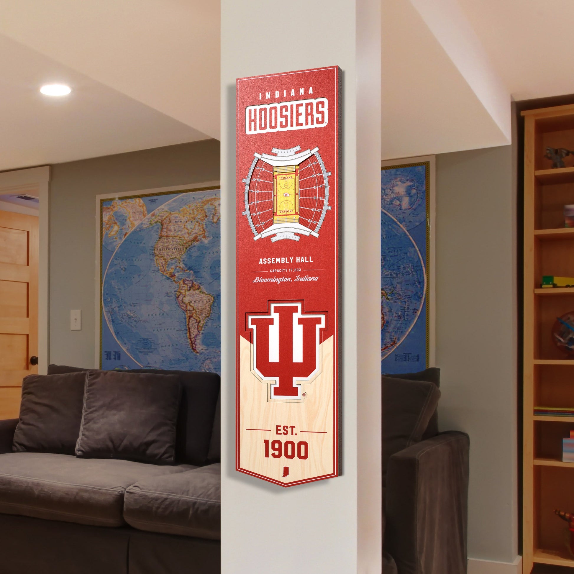 NCAA Indiana Hoosiers 3D Stadium Banner 8' X 32'