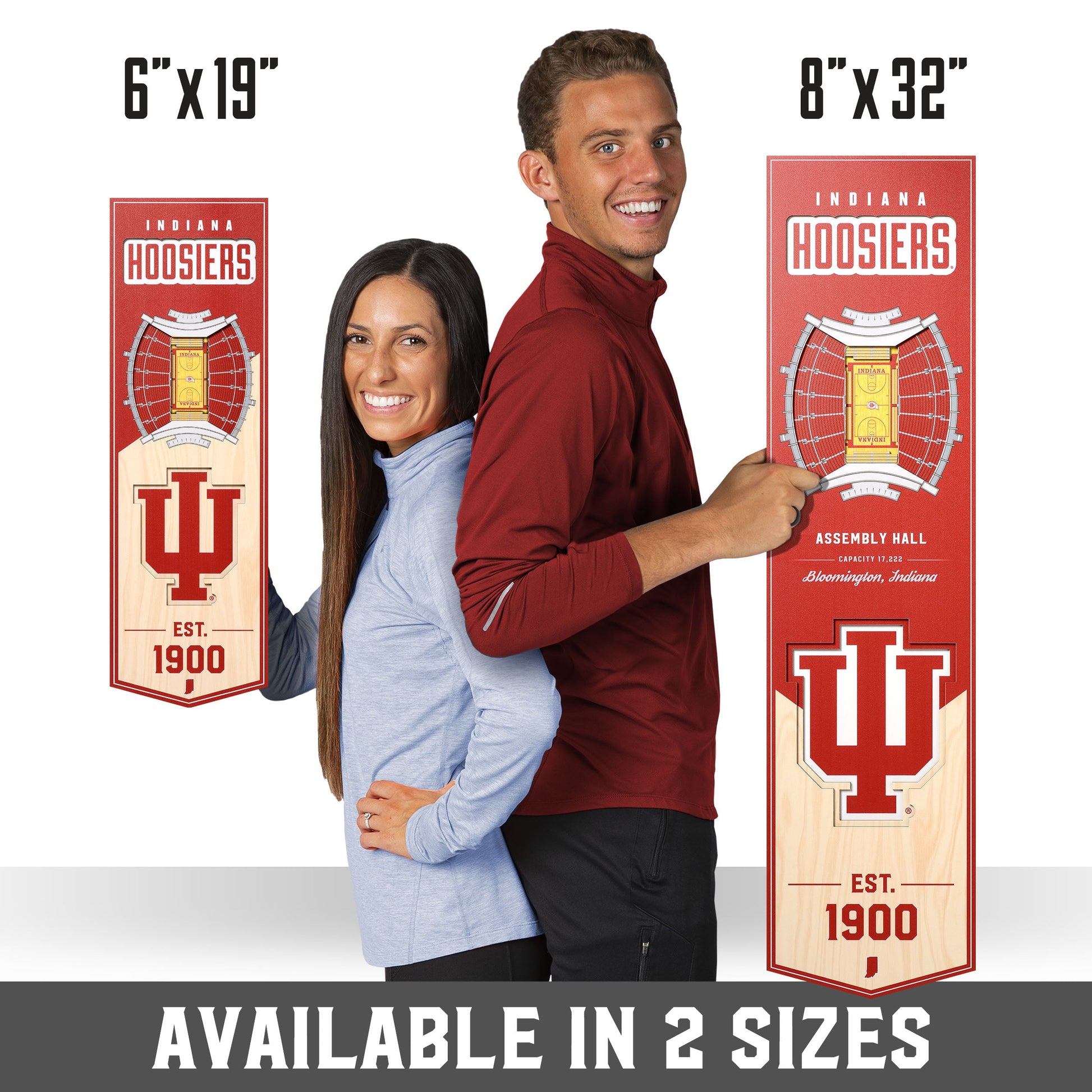 NCAA Indiana Hoosiers 3D Stadium Banner 8' X 32'