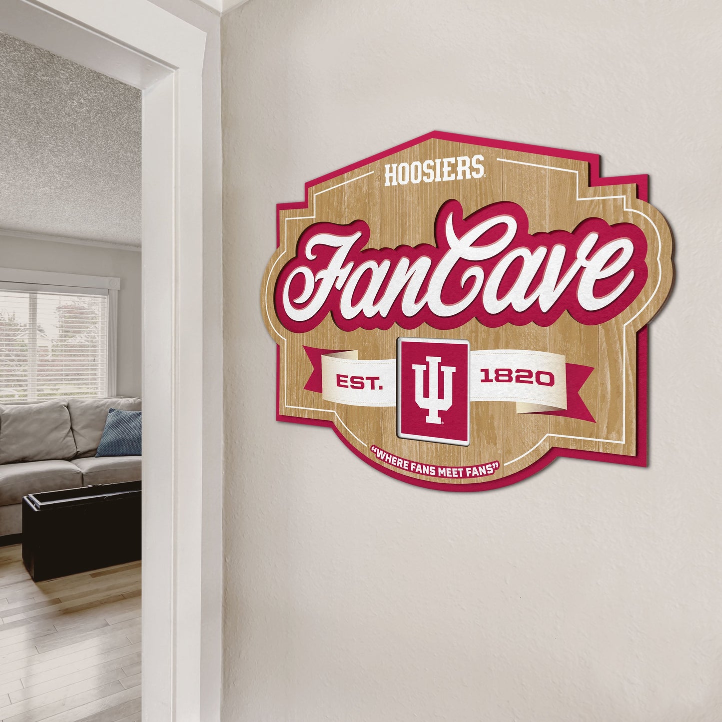 Indiana Hoosiers Fan Cave Sign Alt 2