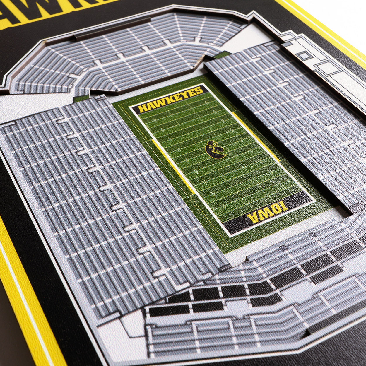 NCAA Iowa Hawkeyes 3D Stadium Banner 8' X 32'