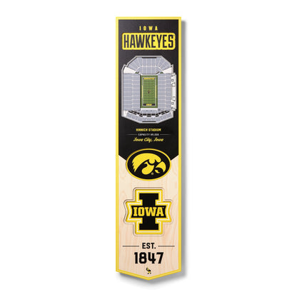NCAA Iowa Hawkeyes 3D Stadium Banner 8' X 32'