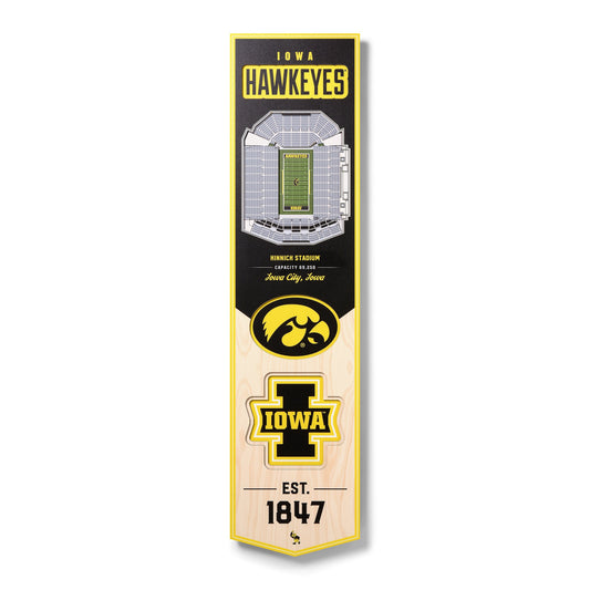 NCAA Iowa Hawkeyes 3D Stadium Banner 8' X 32'