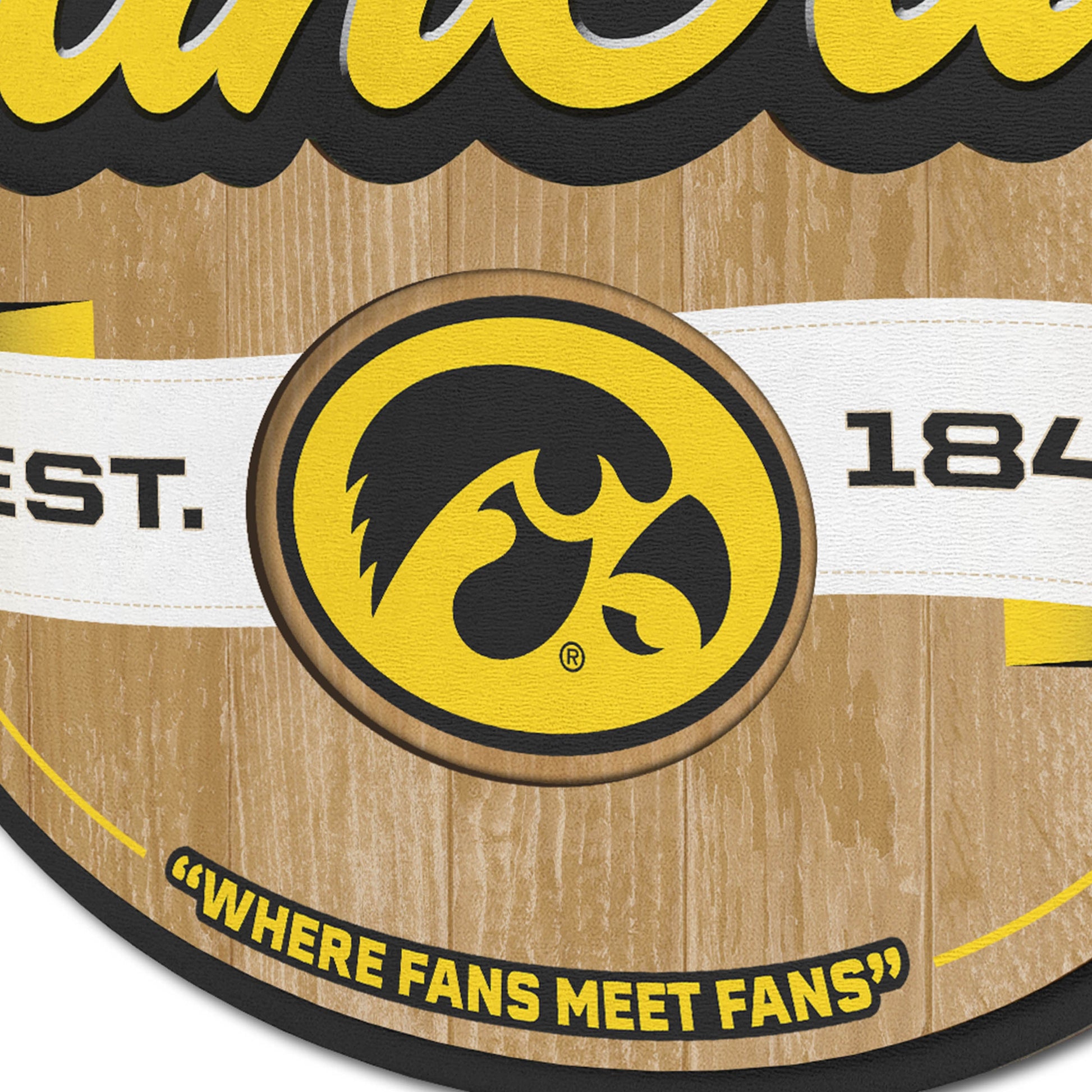 Iowa Hawkeyes Fan Cave Sign Alt 3