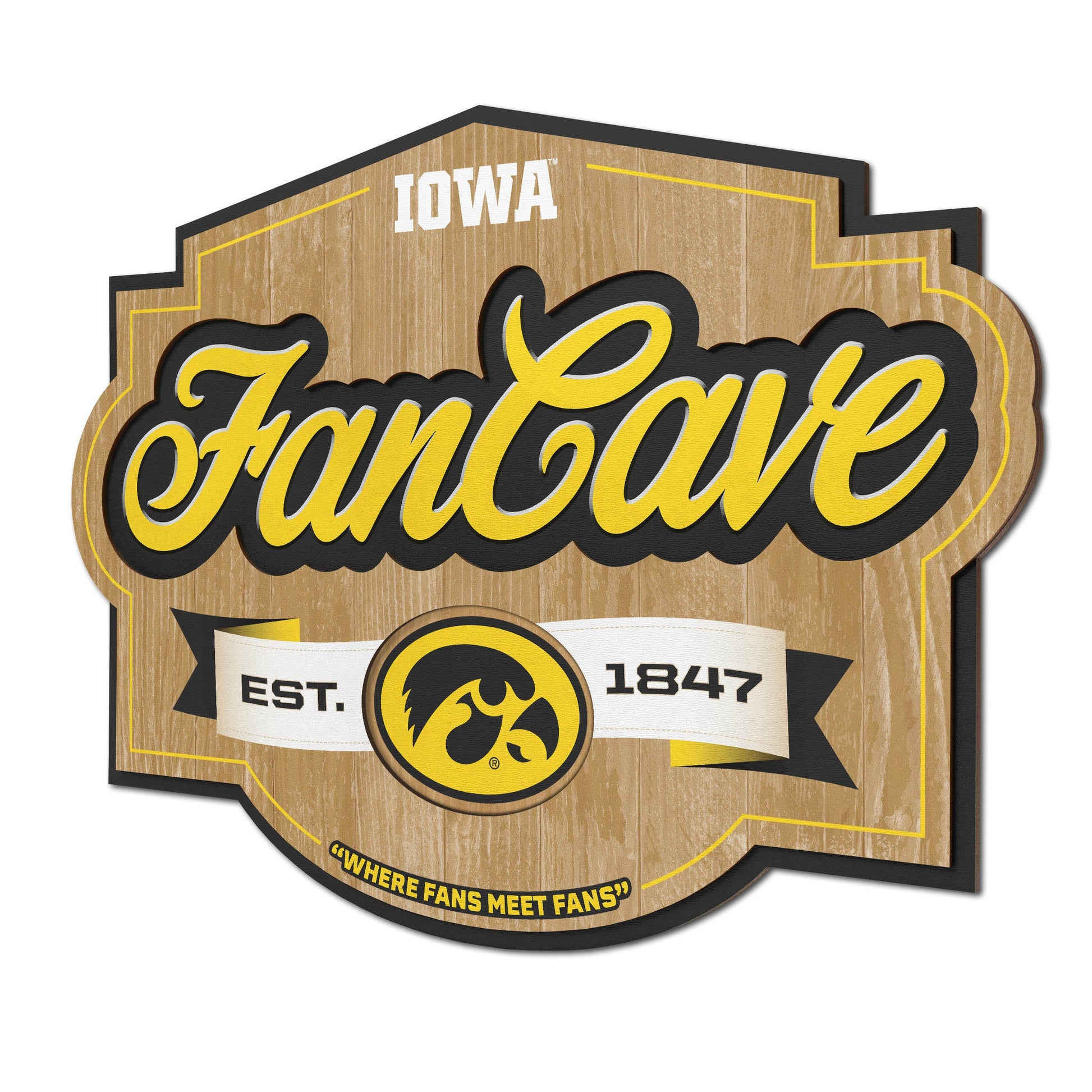 Iowa Hawkeyes Fan Cave Sign