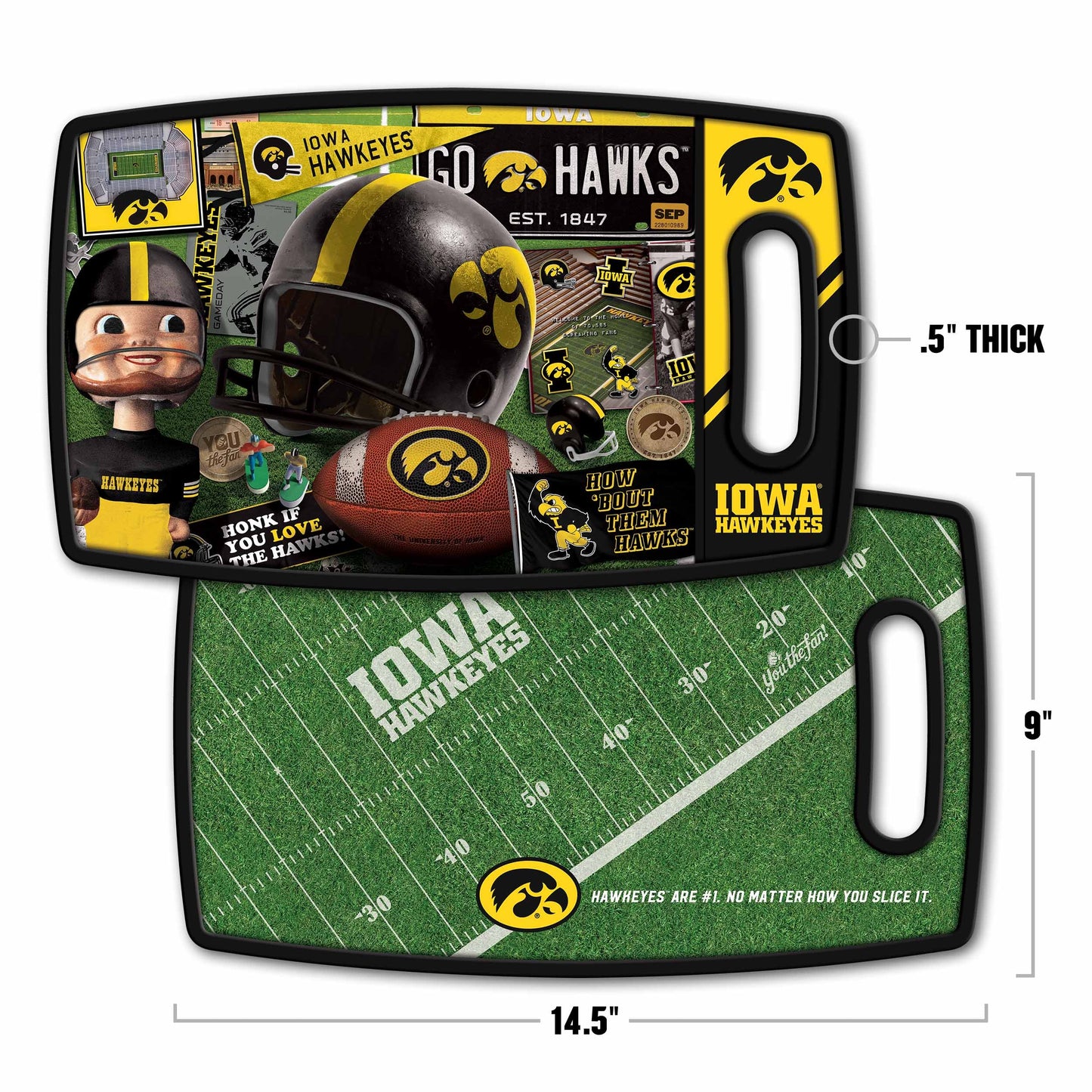 Iowa Hawkeyes Retro Series Cutting Board Alt 1