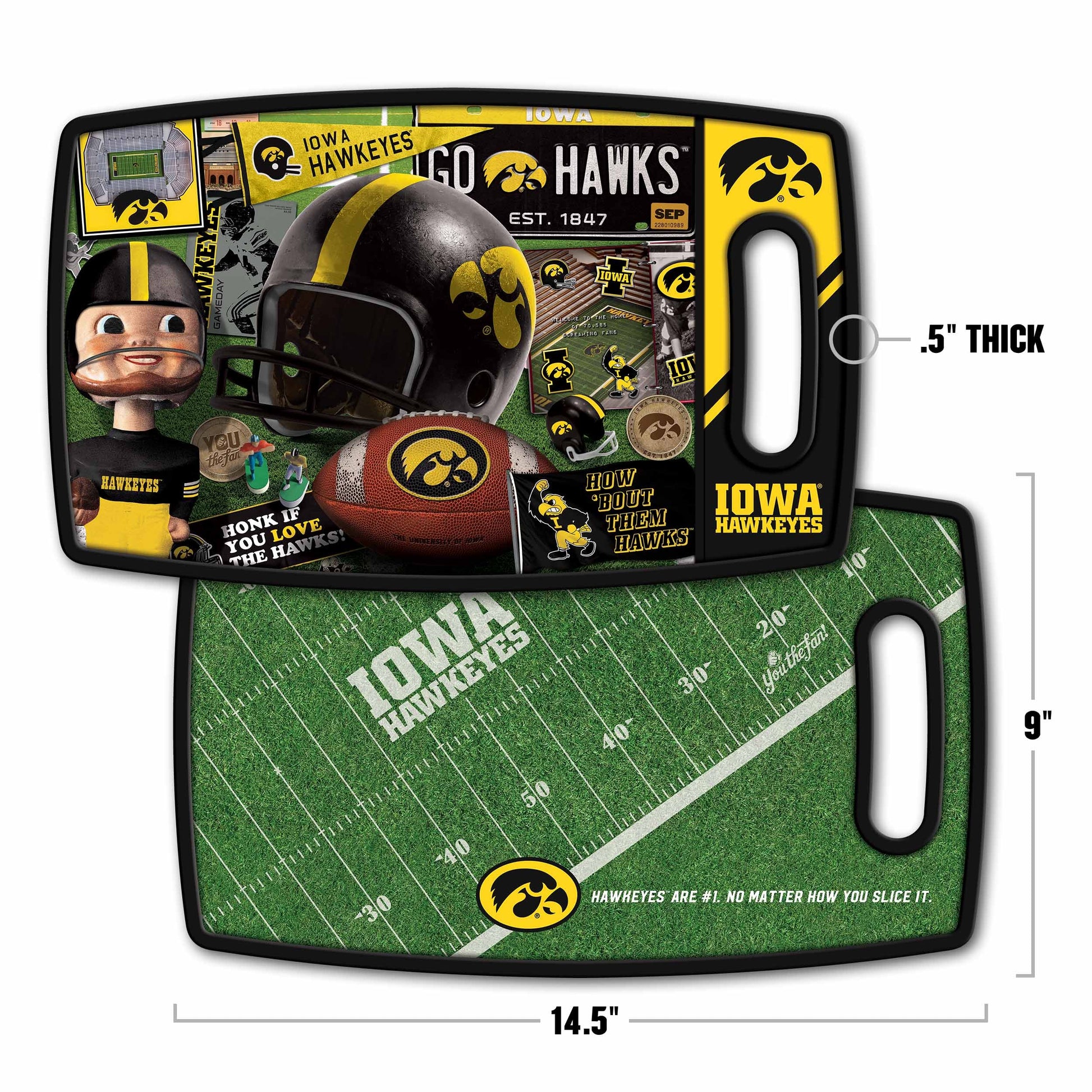 Iowa Hawkeyes Retro Series Cutting Board Alt 1