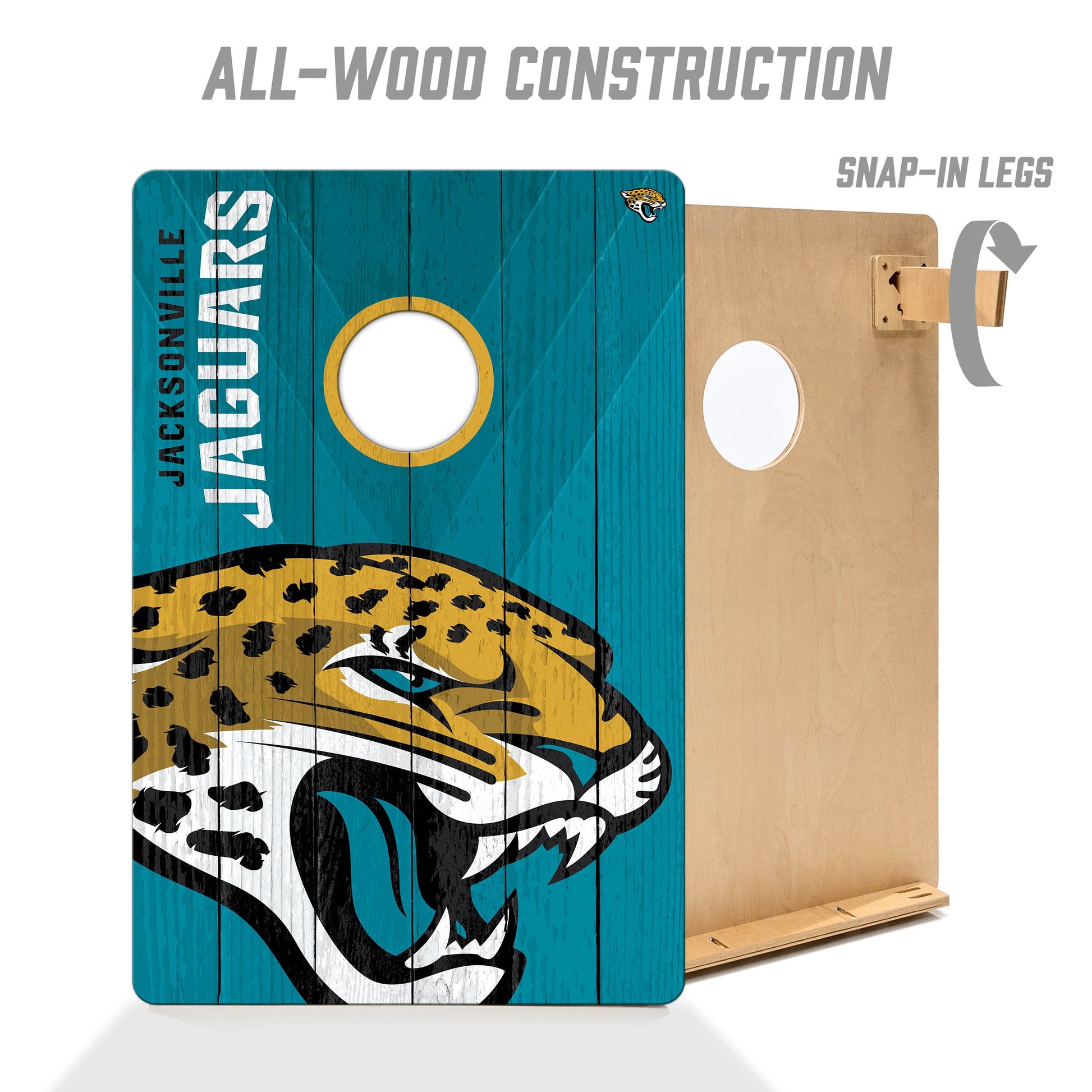 NFL Jacksonville Jaguars 2' X 3' All-Wood Cornhole Set - Alt 2
