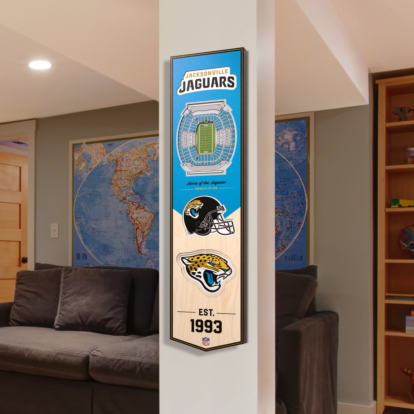 NFL Jacksonville Jaguars 3D Stadium Banner 8' X 32'