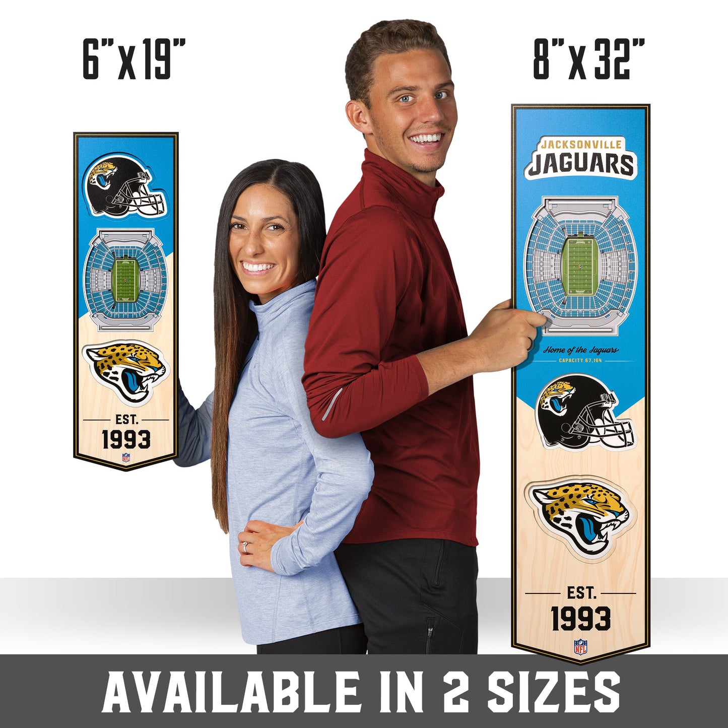 NFL Jacksonville Jaguars 3D Stadium Banner 8' X 32'