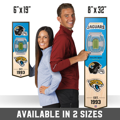 NFL Jacksonville Jaguars 3D Stadium Banner 8' X 32'