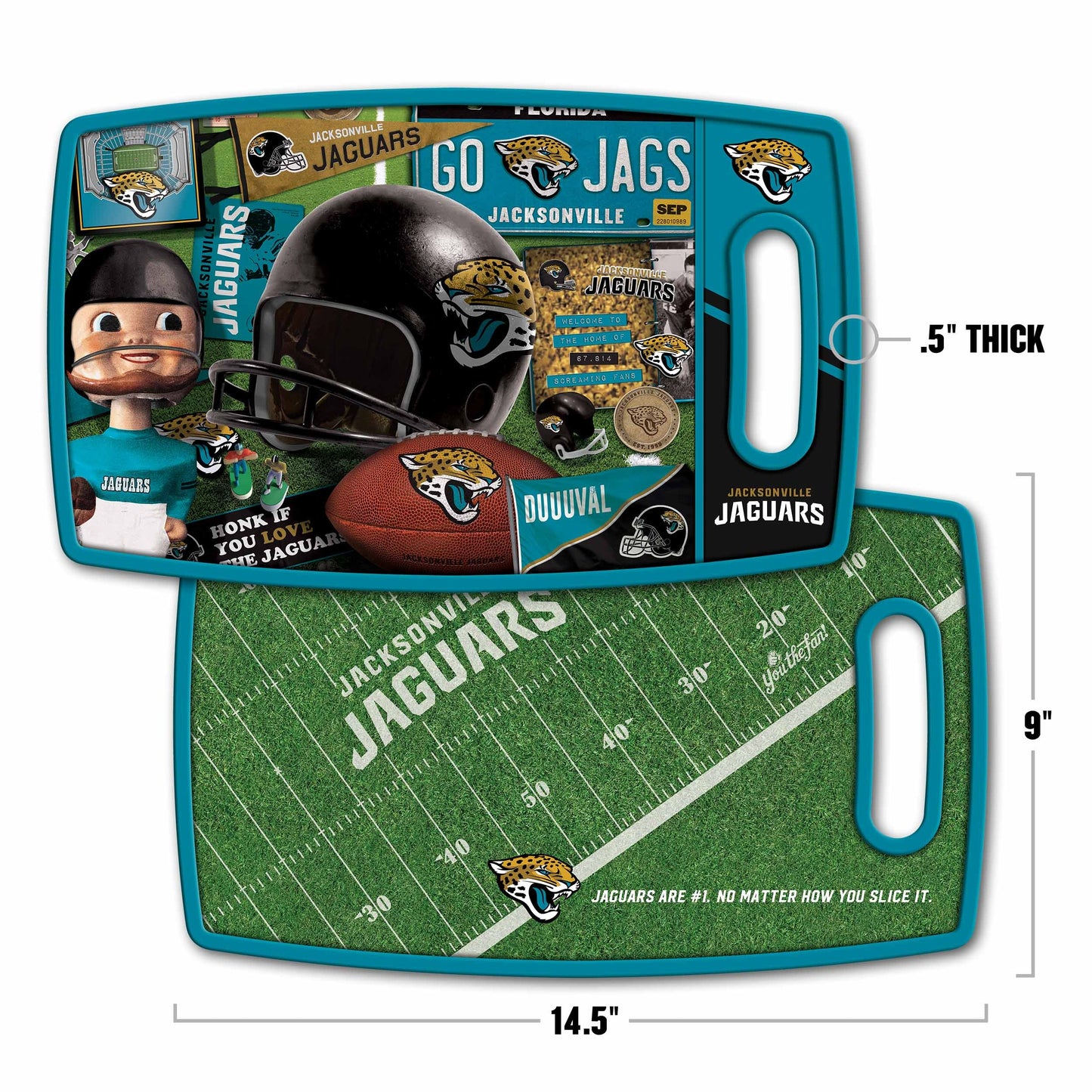 Jacksonville Jaguars Retro Series Cutting Board Alt 1