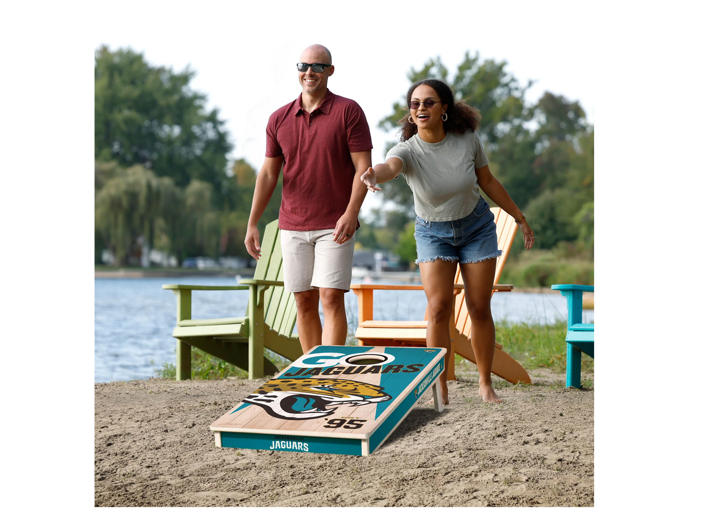 NFL Jacksonville Jaguars 2' x 4' All Wood Cornhole Set